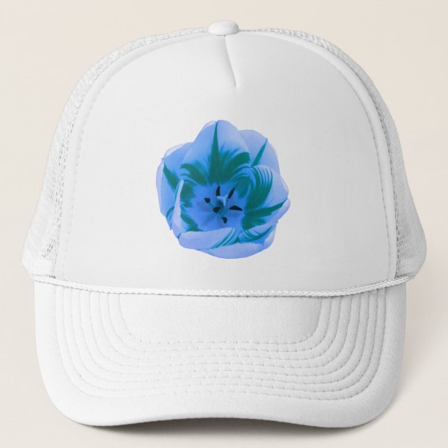 Vacker Blue Tulip Hat Truckerkeps (Framsida)