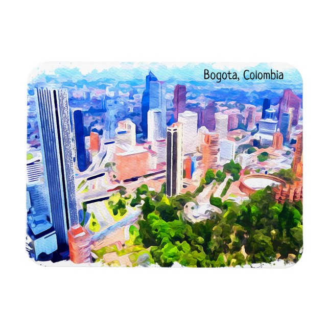 Vacker Bogota Colombia City Panorama View Magnet (Horisontell)