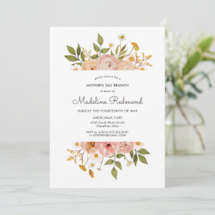 Vacker bohemisk blomsterlik födelsedagsbrunch för inbjudningar