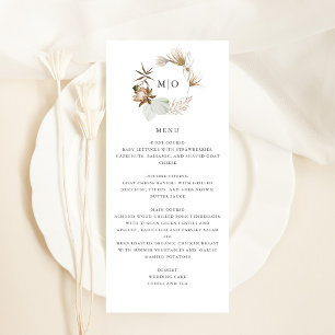 Vacker Boho Botanical Bröllop-menykort Program