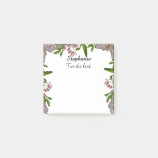 Vacker Boho Bouquet - Anpassat namn att göra-lista Post-it Block