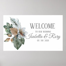 Vacker Boho-bukett Bröllopsaffisch Poster