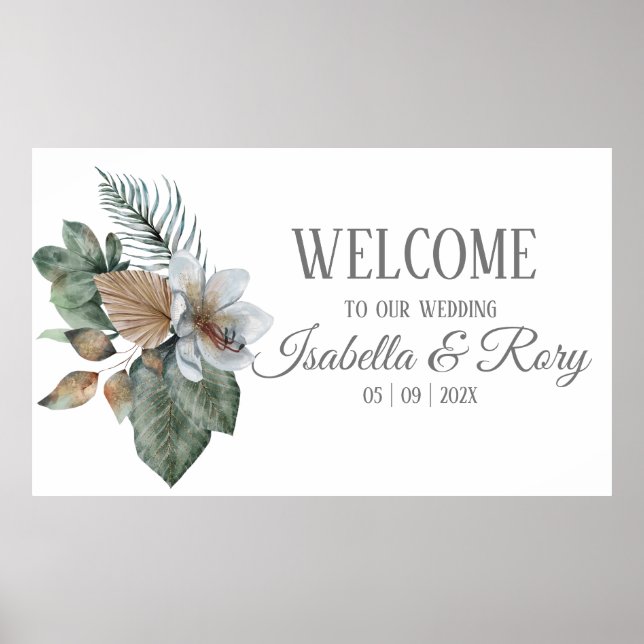 Vacker Boho-bukett Bröllopsaffisch Poster (Framsidan)