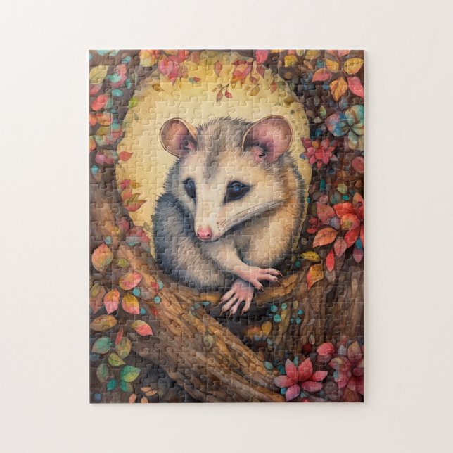 Vacker Boho Forest Animal/Possum Pussel (Vertikal)
