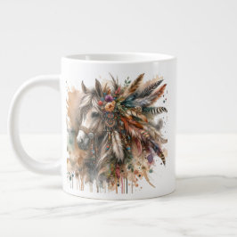 Vacker Boho-häst Jumbo Mugg