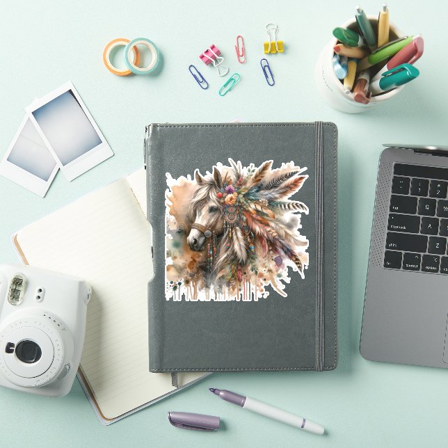 Vacker Boho-häst  Klistermärken (iPad skal)
