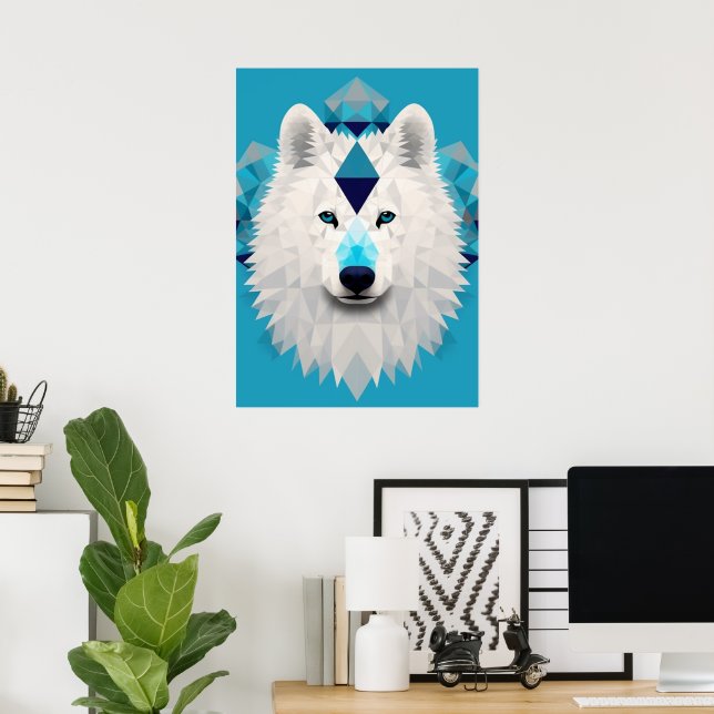 Vacker Boho Samojed Valp  Poster (Hemmakontoret)