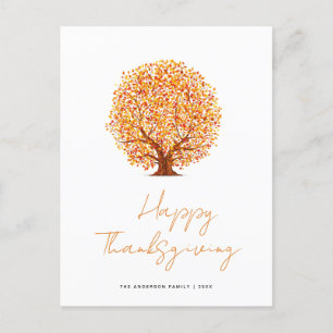 Vacker bokstavsglad julkort för thanksgiving helg vykort