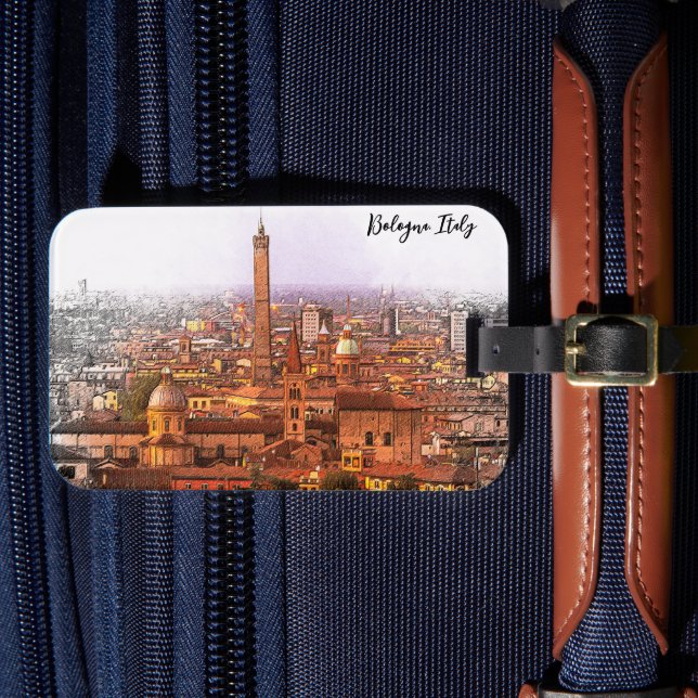 Vacker Bologna Italien Panorama View Bagagebricka (Framsida Insitu 4)