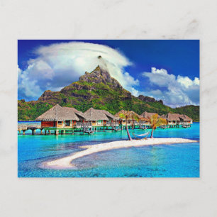 Vacker Bora Bora, Franska Polynesien Vykort
