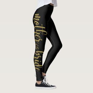 Vacker borstad glitter-skrift Mor till bruden Leggings