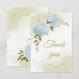 vacker botanisk blåa blommor greenery tack kort