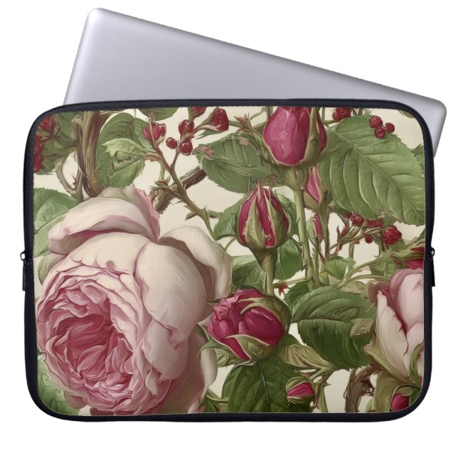 Vacker botanisk blommig design laptop fodral (Framsidan)