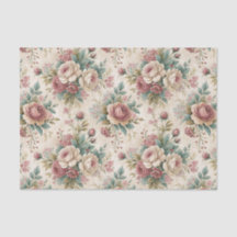 Vacker botanisk chintz engelsk ros mönster