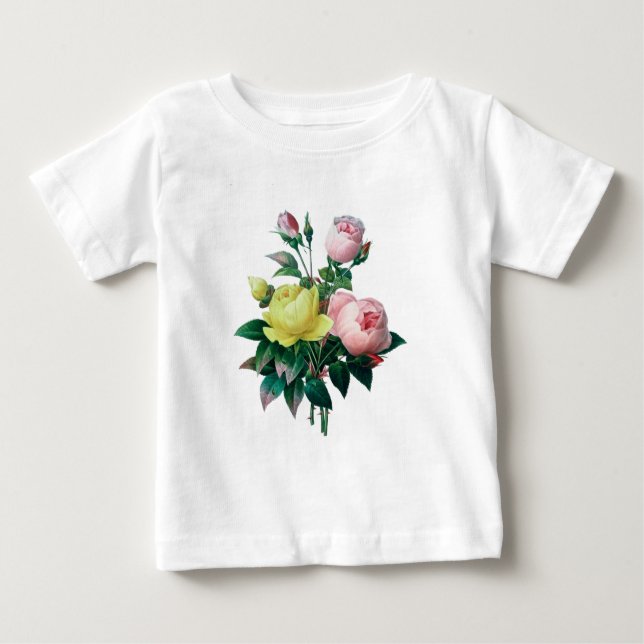 vacker botanisk illustration av vintage, ro tee (Framsida)