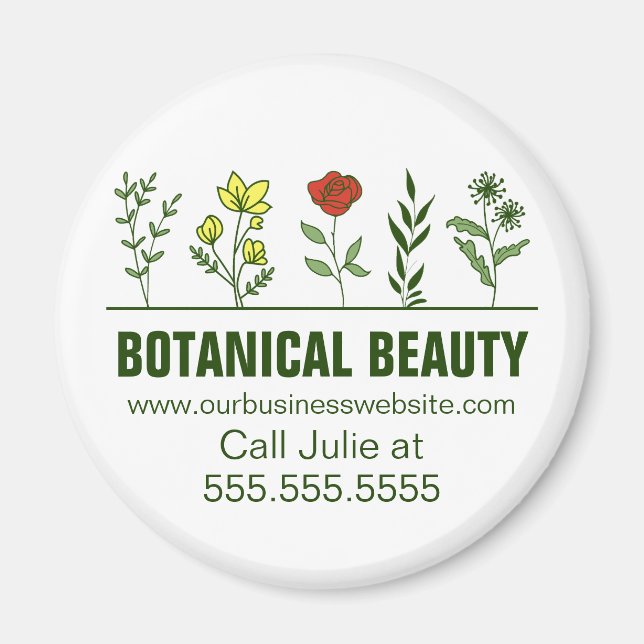Vacker botanisk spa-salong Blommig verksamhet Magnet (Framsidan)