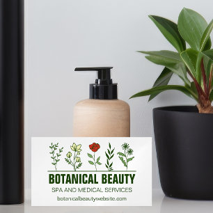 Vacker botanisk spa-salong grön blomster magnetiska visitkort