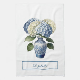 Vacker bouquet hydrangea kökshandduk