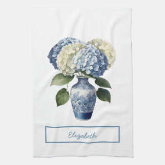Vacker bouquet hydrangea kökshandduk