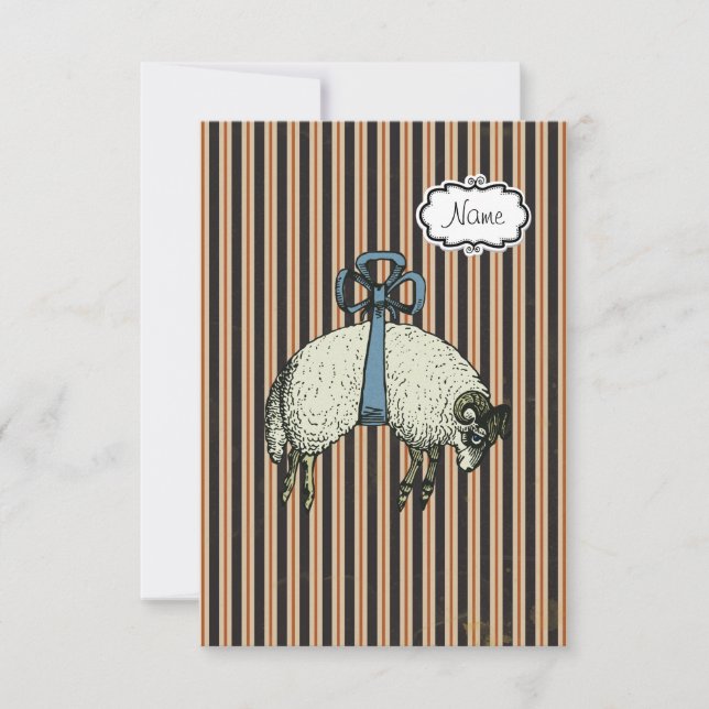 Vacker Bow Sheep DESIGNERVAL  ~ Inbjudningar (Framsida)