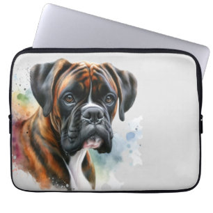Vacker boxerhund i akvarell laptop fodral