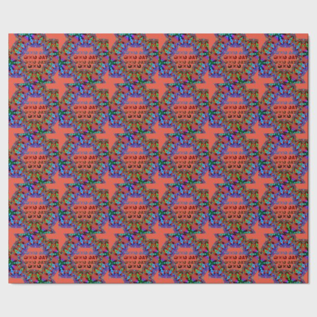 Vacker BRA DAY GRÖNT BROWN ORANGE MANDALA Presentpapper (Söm)