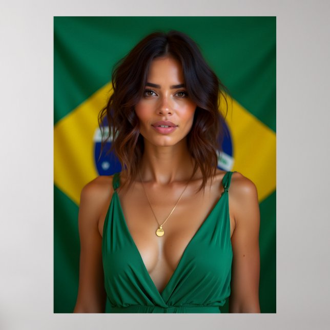 Vacker brasiliansk kvinna poster (Framsidan)
