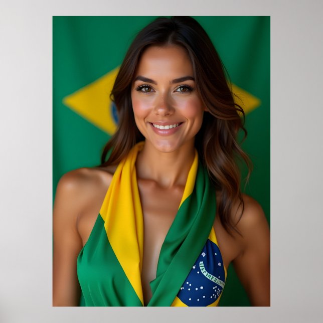 Vacker brasiliansk kvinna poster (Framsidan)