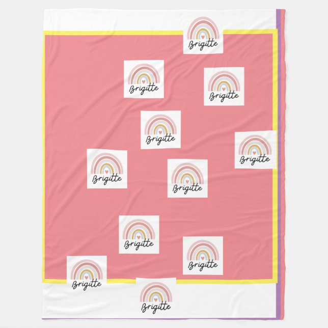 Vacker Brigitte med regnbågsfilt. Fleecefilt (Framsidan)