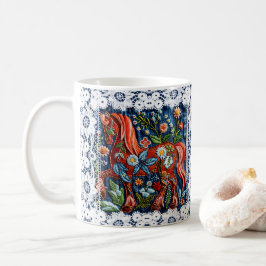 Vacker Broderad Häst Kaffemugg