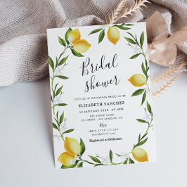 vacker bröllopsinbjudan med citronblad inbjudningar