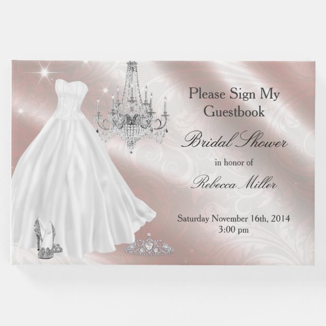 Vacker bröllopsklänning bröllopsdusch gästböcker (Framsida)