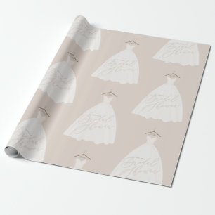 Vacker bröllopsklänning bröllopsdusch presentpapper
