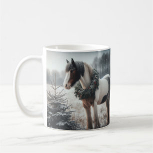 Vacker Brown Horse Equestrian Animal Kärlek Kaffemugg