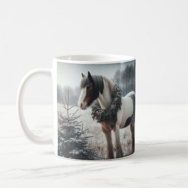 Vacker Brown Horse Equestrian Animal Kärlek Kaffemugg (Vänster)