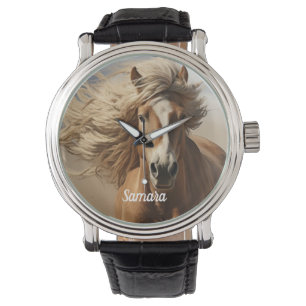 Vacker Brown Horse Running Armbandsur
