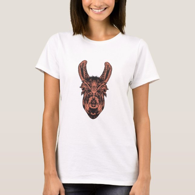 Vacker Brown Llama T Shirt (Framsida)