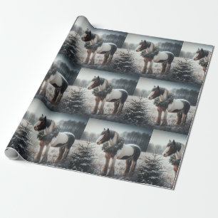 Vacker Brown White Horse Equestrian Animal Kärlek Presentpapper