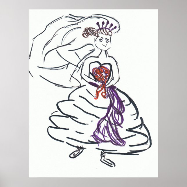Vacker brudaffisch poster (Framsidan)