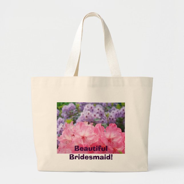 Vacker brudtjänst! Handväskan Rhodies blommor Jumbo Tygkasse (Framsidan)