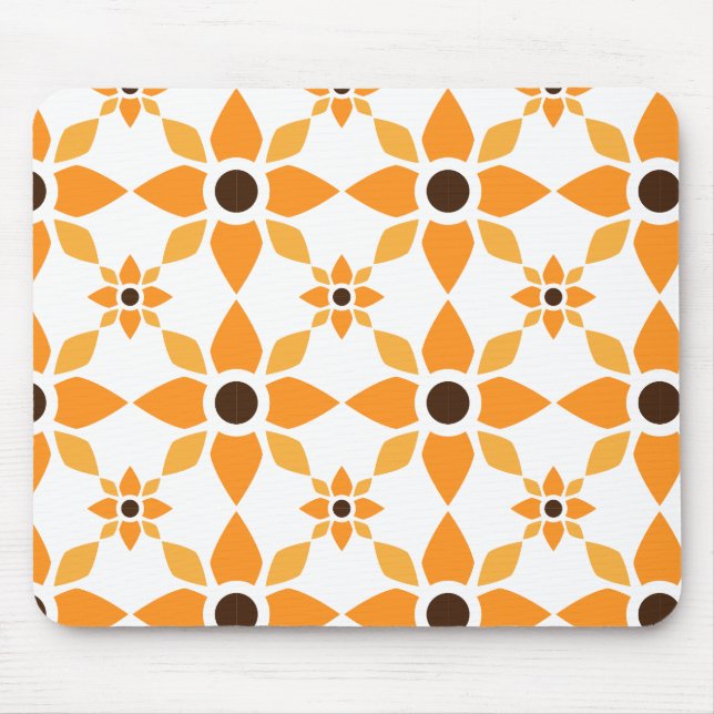 vacker brun blomkål mönster musmatta (Framsidan)