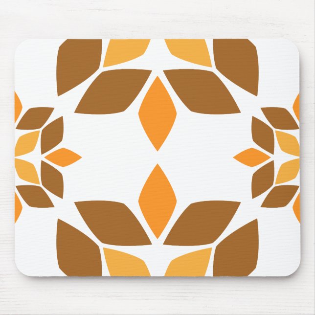 vacker brun blomkål mönster musmatta (Framsidan)