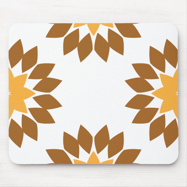 vacker brun blomkål mönster musmatta (Framsidan)