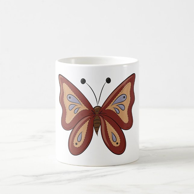 Vacker Brun Fjäril Kaffemugg (Skapare uppladdad)