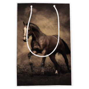 Vacker brun häst dekorativ kudde