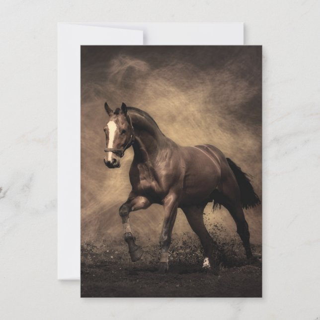 Vacker brun häst dekorativ kudde inbjudningar (Framsida)