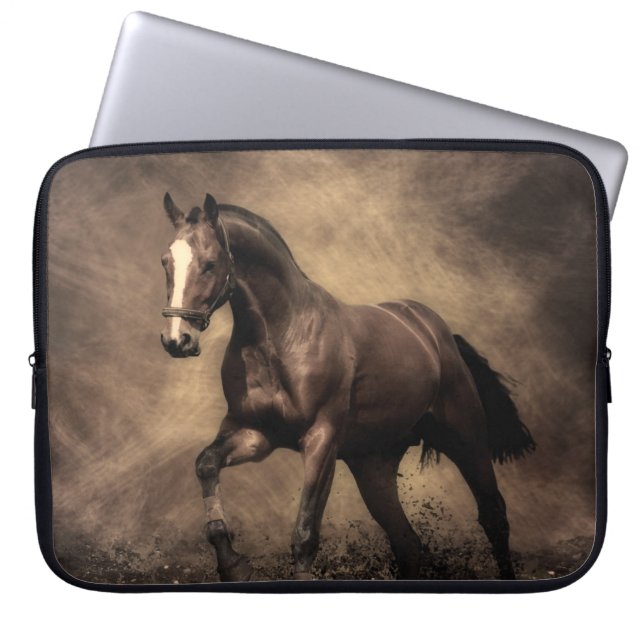 Vacker brun häst dekorativ kudde laptop fodral (Framsidan)