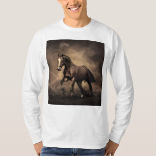 Vacker brun häst dekorativ kudde t shirt