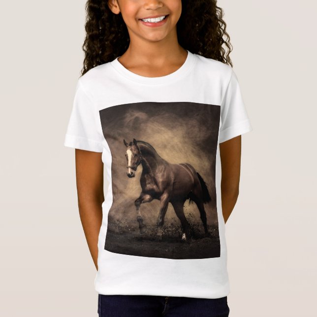 Vacker brun häst dekorativ kudde t shirt (Framsida)