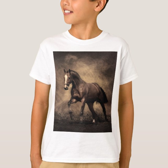 Vacker brun häst dekorativ kudde t shirt (Framsida)